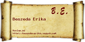 Beszeda Erika névjegykártya